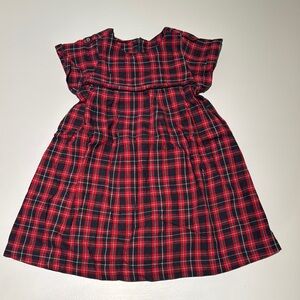 Jacadi Red and Black Plaid Kids Dress